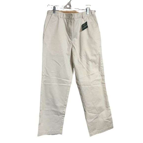 L.L. Bean Pants - LL Bean Khaki Wrinkle-Free Bayside Pants, Classic Fit Hidden Comfort Waist 12P